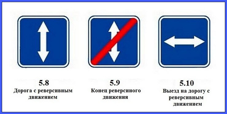 знак дорога с реверсивным движением