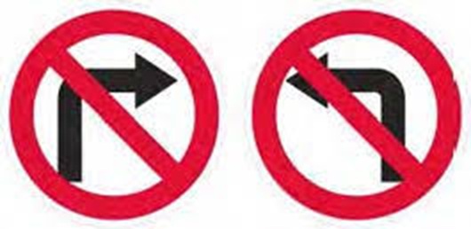 Знак 3.18.1.«поворот направо» и 3.18.2.«поворот налево» запрещен