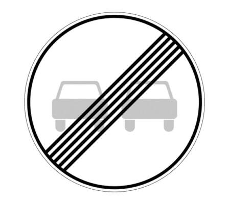 Знак 3.21. Конец зоны запрещения обгона.