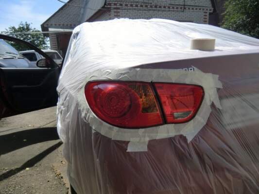 защита корпуса при тонировке фар краской