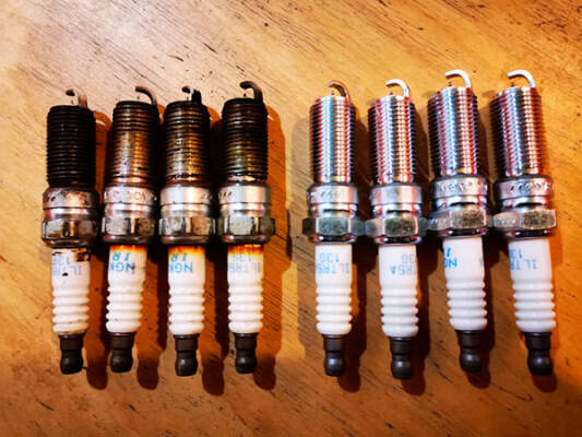 Грязные свечи зажигания