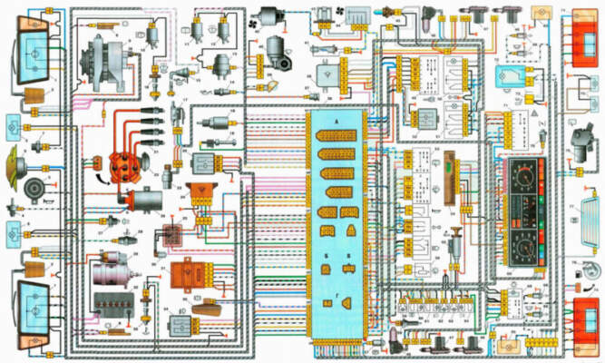 Схема оборудования ВАЗ 2109 инжектор
