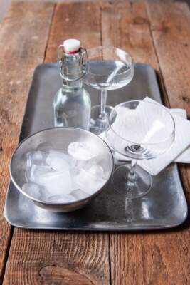 бокалы и лед