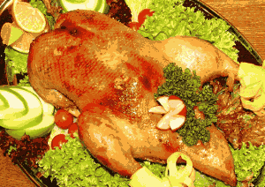 запекаем утку с яблоками