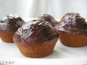 маффины с шоколадом и начинкой из творога