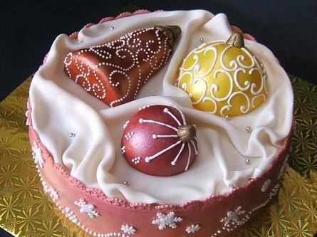 как украсить торт на новый год мастикой