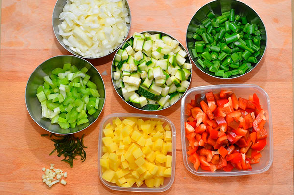 Овощи кубиками