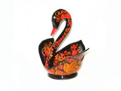 конфетница лебедь хохлома