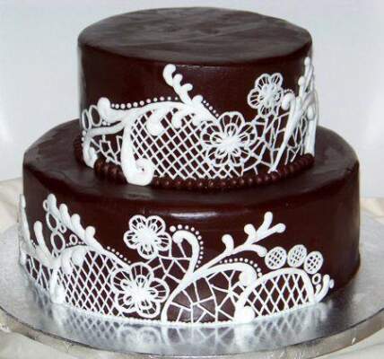 как сделать кружева на торт своими руками