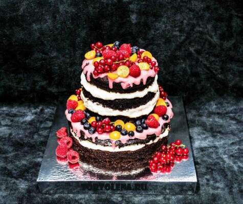 модные открытые свадебные торты