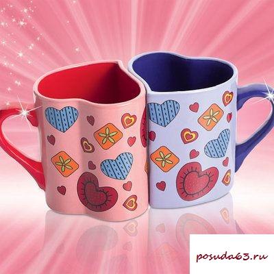 кружки в форме сердца парные