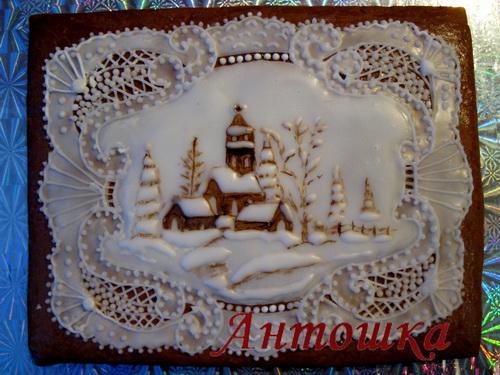 торт на новый год 2017 с цветным айсингом