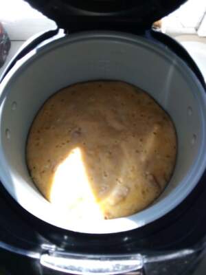 пирог из тыквы в мультиварке сразу после выпечки