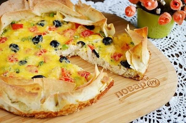 омлетный пирог из лаваша