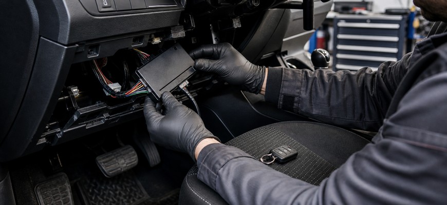 Установка противоугонной системы под панелью автомобиля