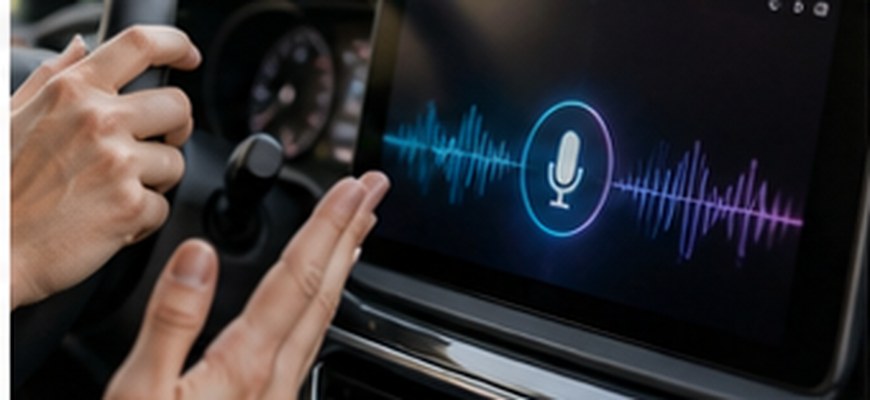 Голосовой AI-помощник на экране мультимедиа автомобиля